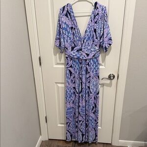 Lilly Pulitzer PARIGI MAXI DRESS Lilac Verbena Pop Up Coco Safari Purple